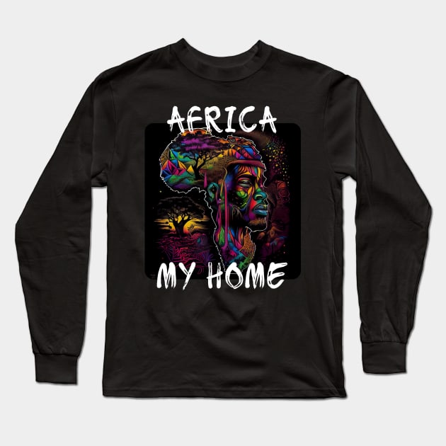 Africa, My Home 7 Long Sleeve T-Shirt by PD-Store